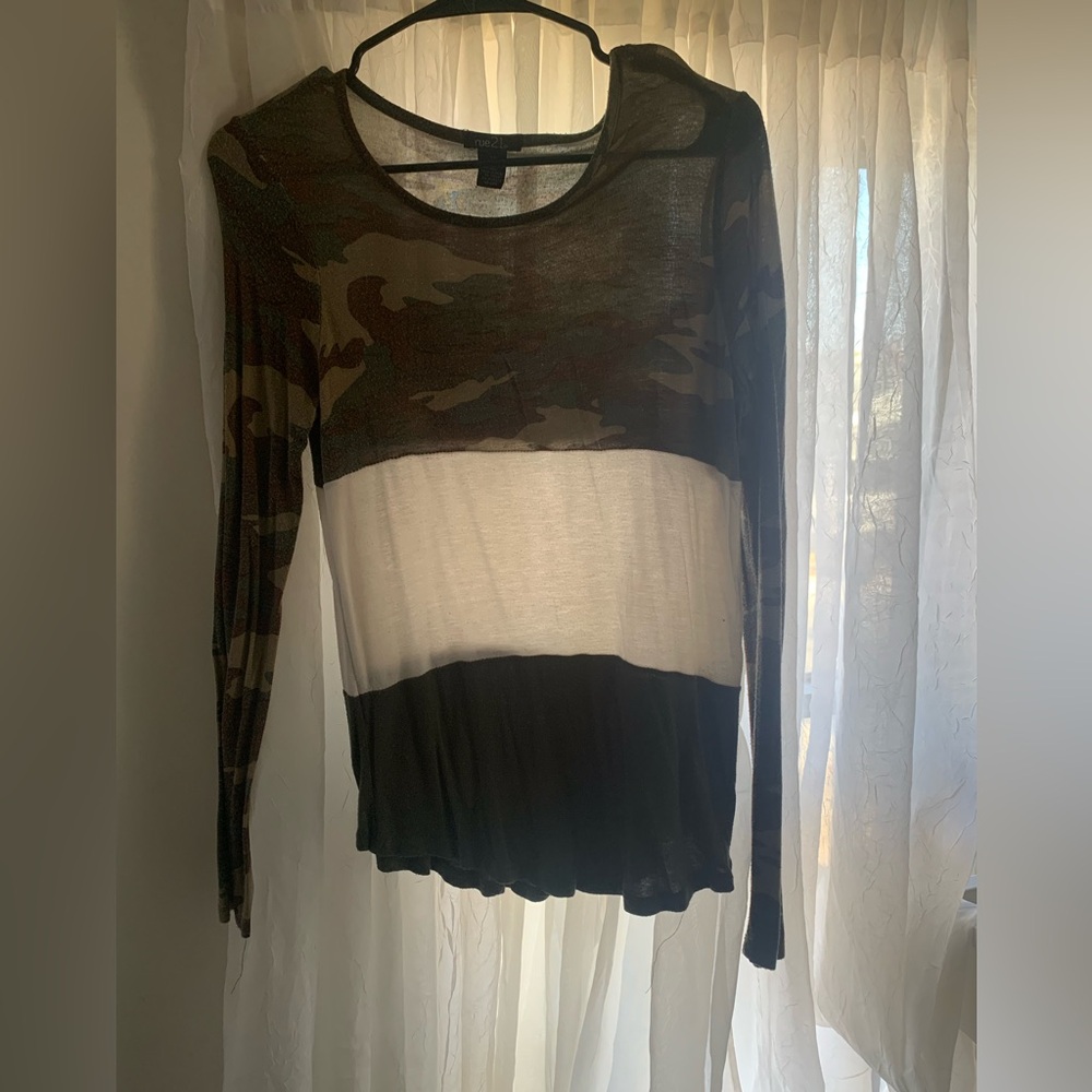 RUE21 Camo, Green, White Long Sleeved Shirt